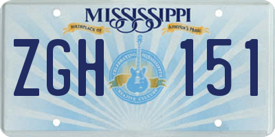 MS license plate ZGH151