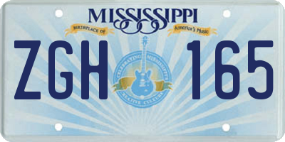 MS license plate ZGH165