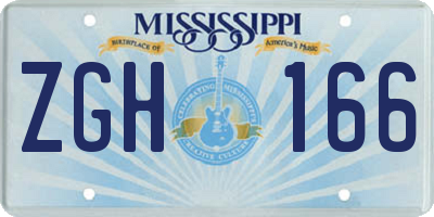 MS license plate ZGH166