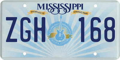 MS license plate ZGH168
