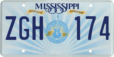 MS license plate ZGH174