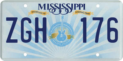 MS license plate ZGH176