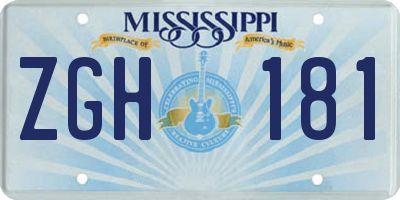 MS license plate ZGH181