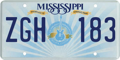 MS license plate ZGH183