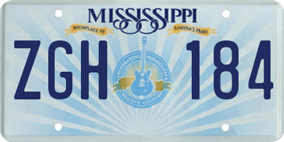 MS license plate ZGH184