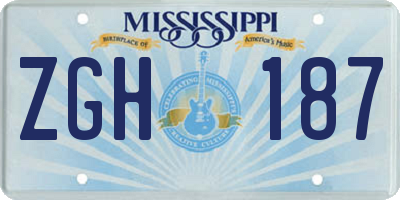 MS license plate ZGH187
