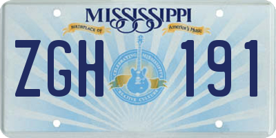 MS license plate ZGH191