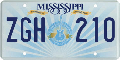 MS license plate ZGH210