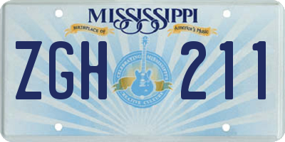 MS license plate ZGH211