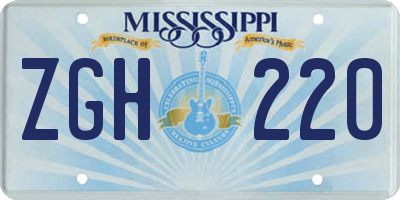 MS license plate ZGH220
