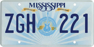 MS license plate ZGH221