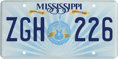 MS license plate ZGH226