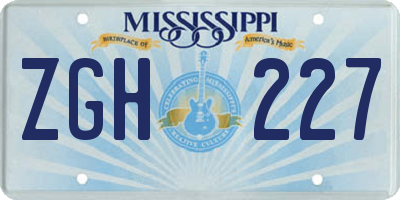 MS license plate ZGH227