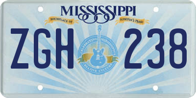 MS license plate ZGH238
