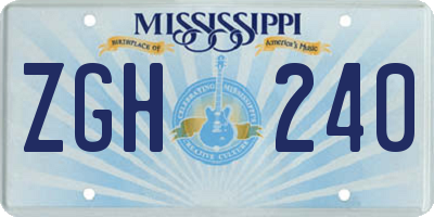 MS license plate ZGH240