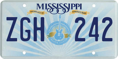 MS license plate ZGH242