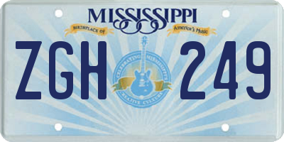 MS license plate ZGH249