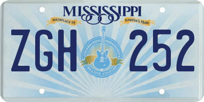 MS license plate ZGH252