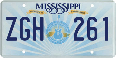 MS license plate ZGH261