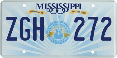 MS license plate ZGH272