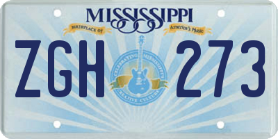 MS license plate ZGH273