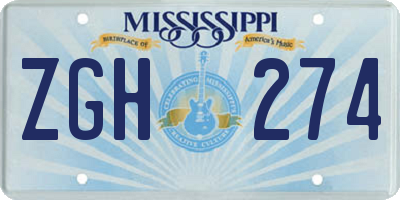 MS license plate ZGH274