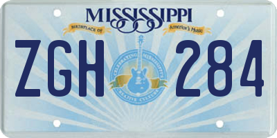 MS license plate ZGH284