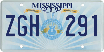 MS license plate ZGH291