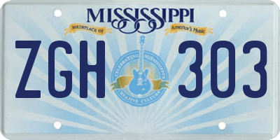 MS license plate ZGH303