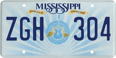 MS license plate ZGH304