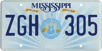 MS license plate ZGH305