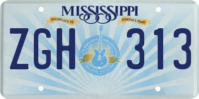 MS license plate ZGH313