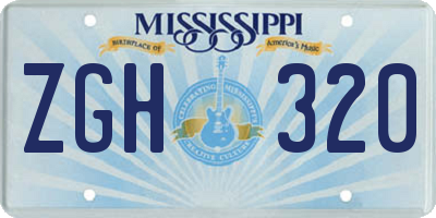 MS license plate ZGH320