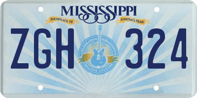 MS license plate ZGH324