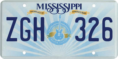 MS license plate ZGH326