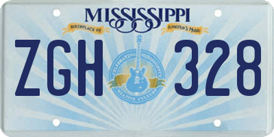 MS license plate ZGH328