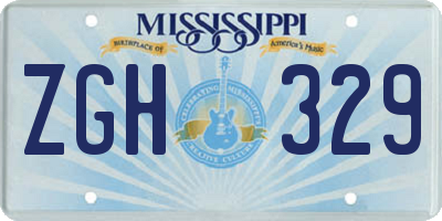 MS license plate ZGH329