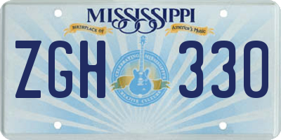 MS license plate ZGH330