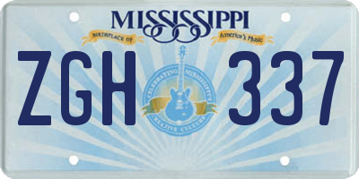MS license plate ZGH337