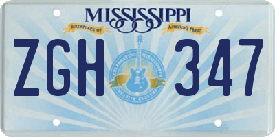 MS license plate ZGH347