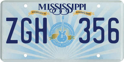 MS license plate ZGH356