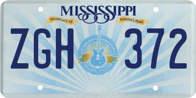 MS license plate ZGH372