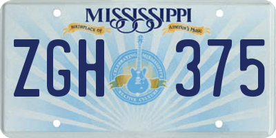 MS license plate ZGH375