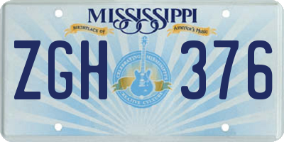 MS license plate ZGH376