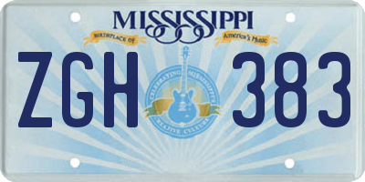 MS license plate ZGH383