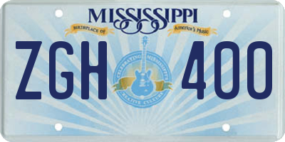 MS license plate ZGH400