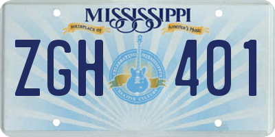 MS license plate ZGH401