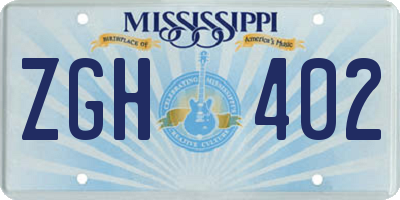 MS license plate ZGH402
