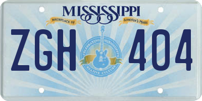 MS license plate ZGH404