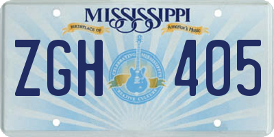 MS license plate ZGH405